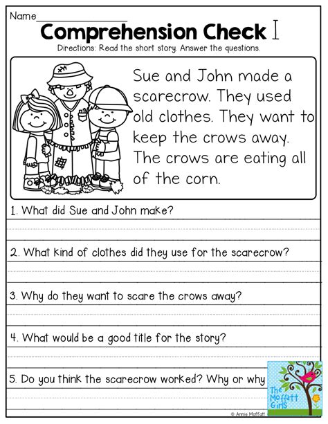 FIRST READ: Comprehension Identify the choice that best answers the question. . Short story with comprehension questions and answers
